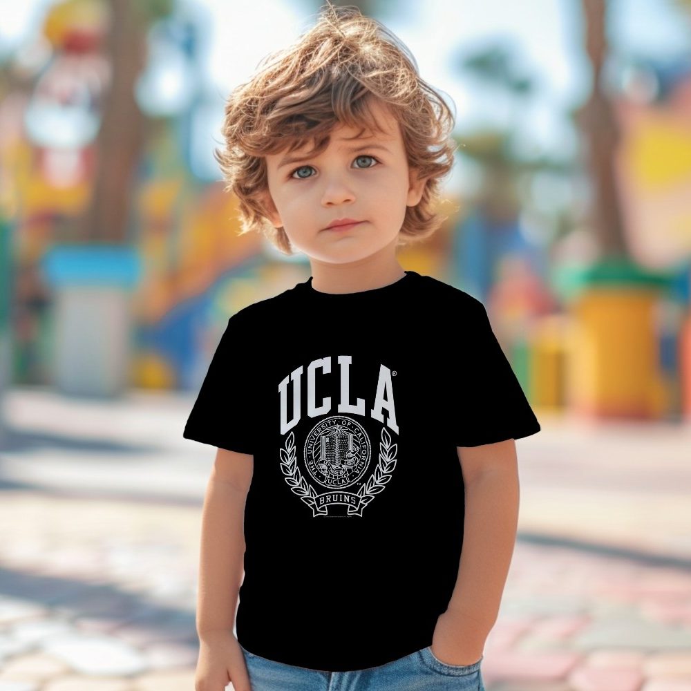 T-shirt coton bio Bébé UCLA avec un design de UCLA Écusson blanc