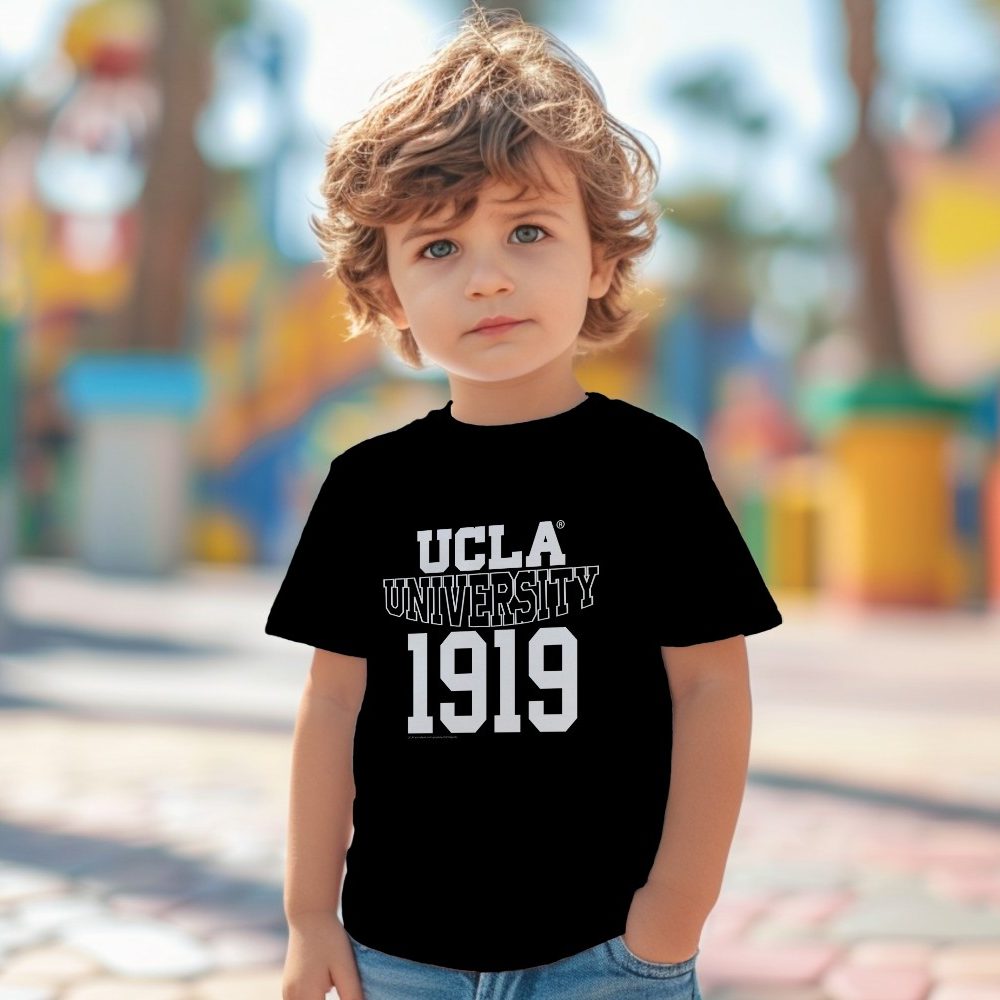 T-shirt coton bio Bébé UCLA avec un design de UCLA University 1919 blanc