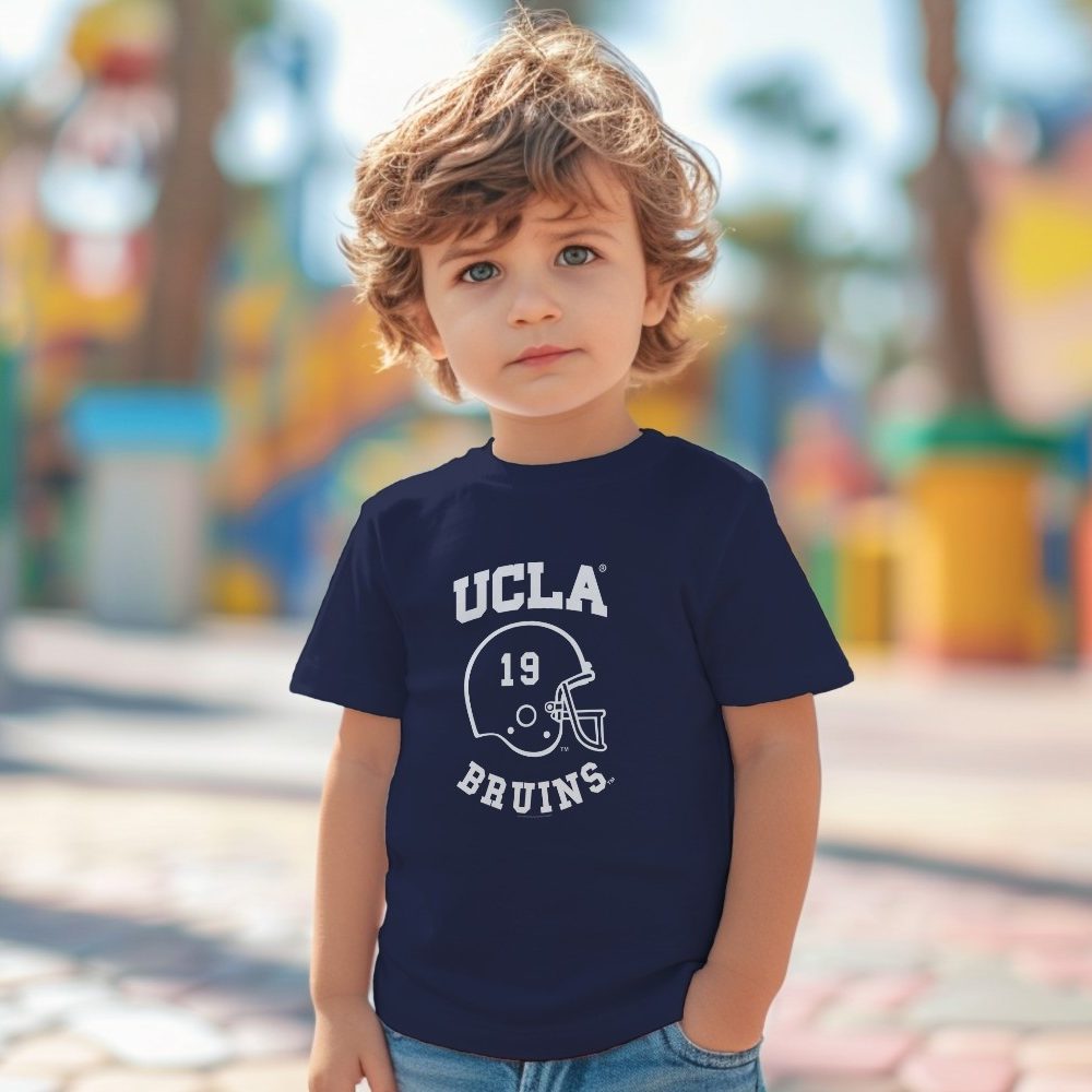 T-shirt coton bio Bébé UCLA avec un design de UCLA Casque 19 Bruins