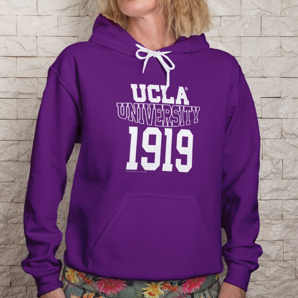 Sweat-shirt à capuche Femme UCLA avec un design de UCLA University 1919 blanc