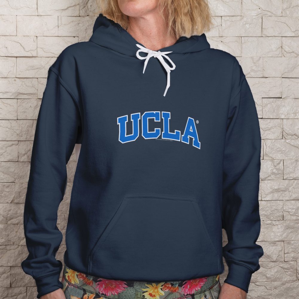 Sweat-shirt à capuche Femme UCLA avec un design de UCLA Arc bleu contour blanc