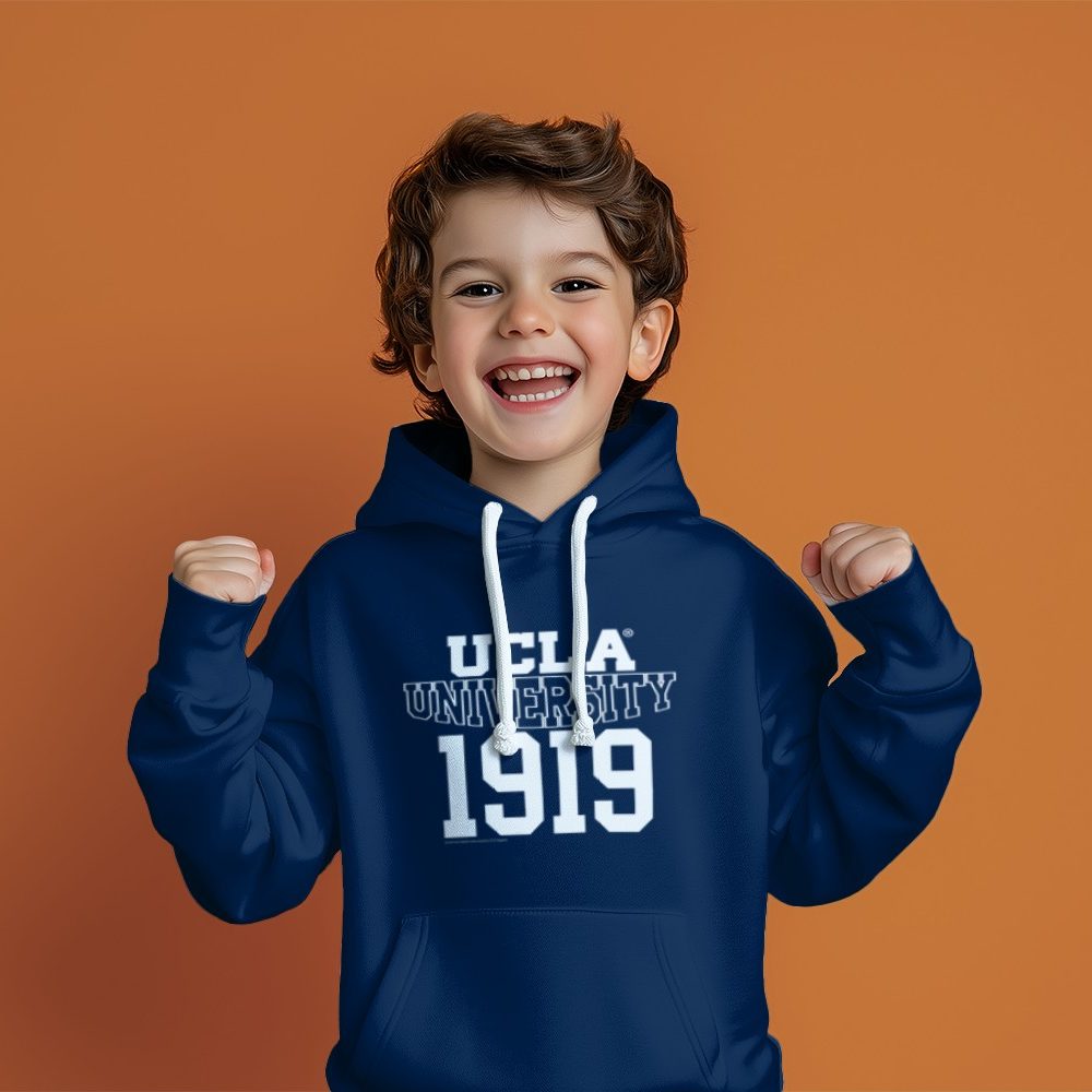 Pull à capuche Enfant UCLA avec un design de UCLA University 1919 blanc
