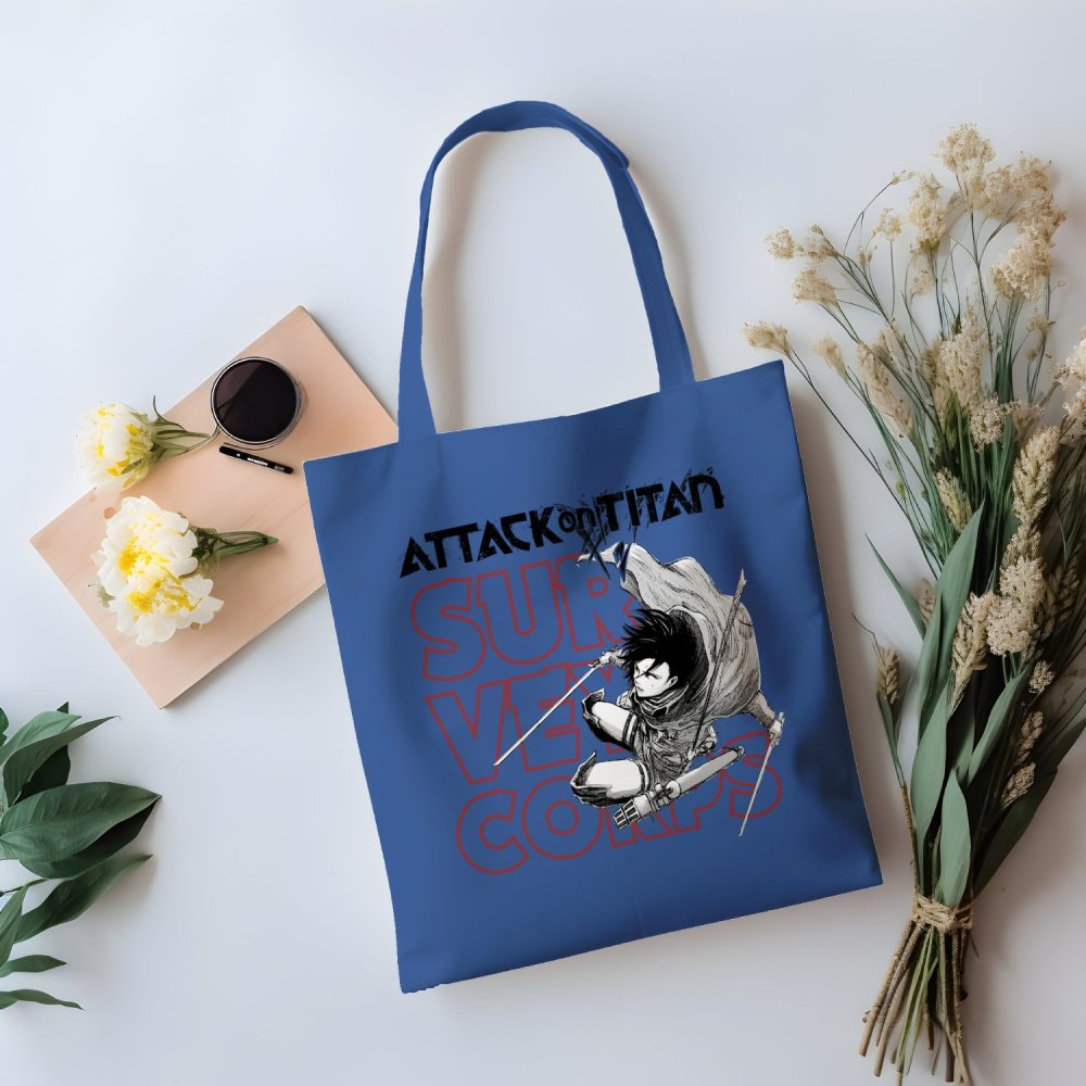 Tote bag coton bio Attack On Titan avec un design de Attack On Titan Survey Corps