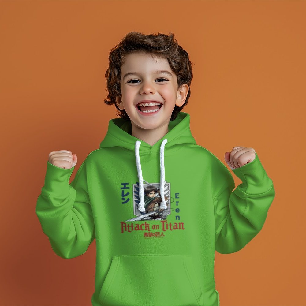 Pull à capuche Enfant Attack On Titan avec un design de Attack On Titan Eren