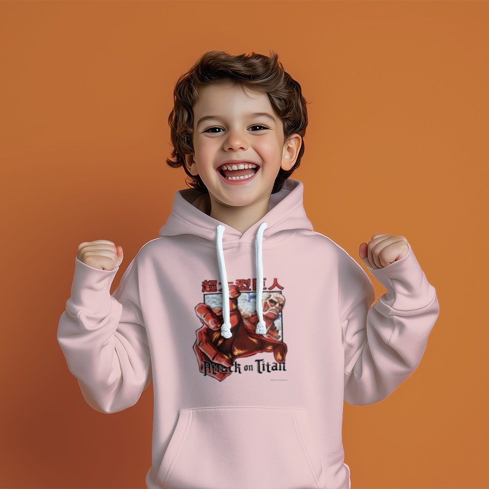 Pull à capuche Enfant Attack On Titan avec un design de Attack On Titan Hand noir