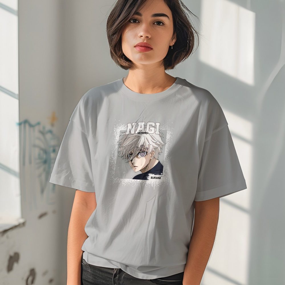 T-shirt oversize coton bio Femme Bluelock avec un design de Bluelock Seishiro blanc