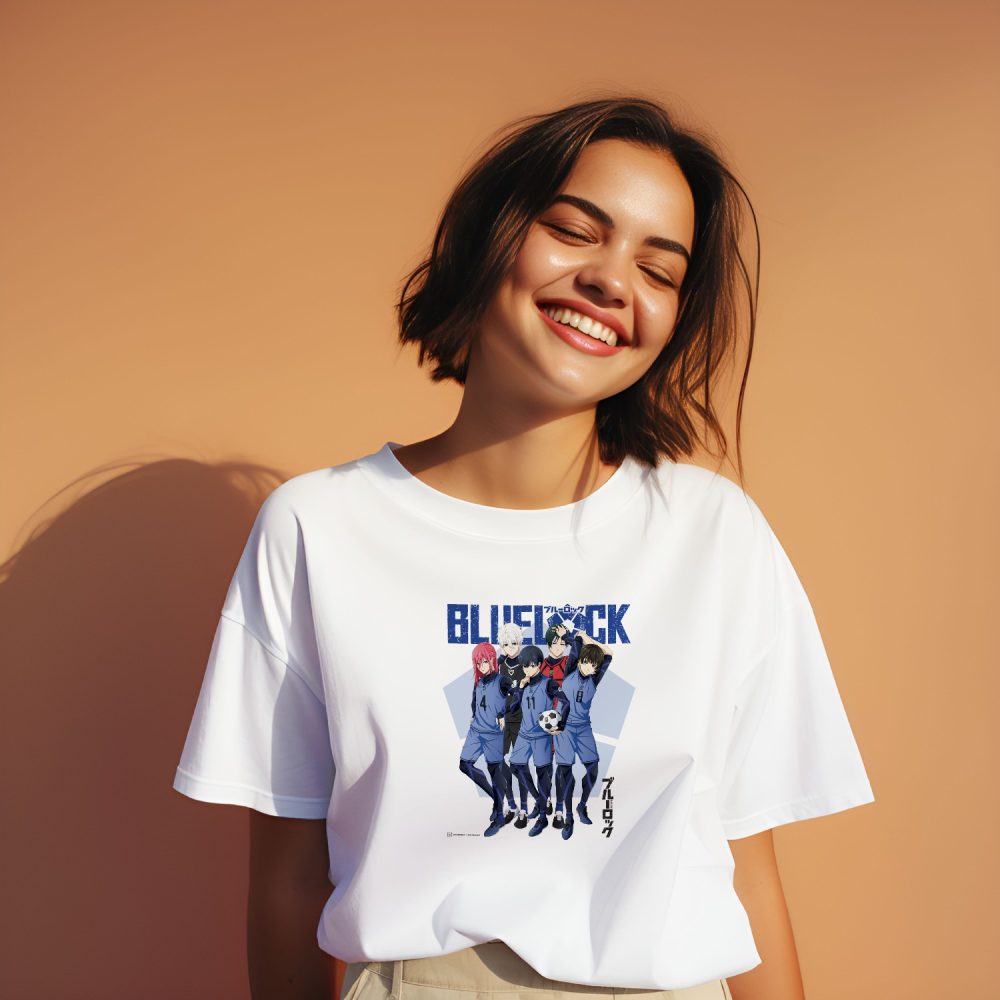 T-shirt oversize coton bio Femme Bluelock avec un design de Bluelock Team noir