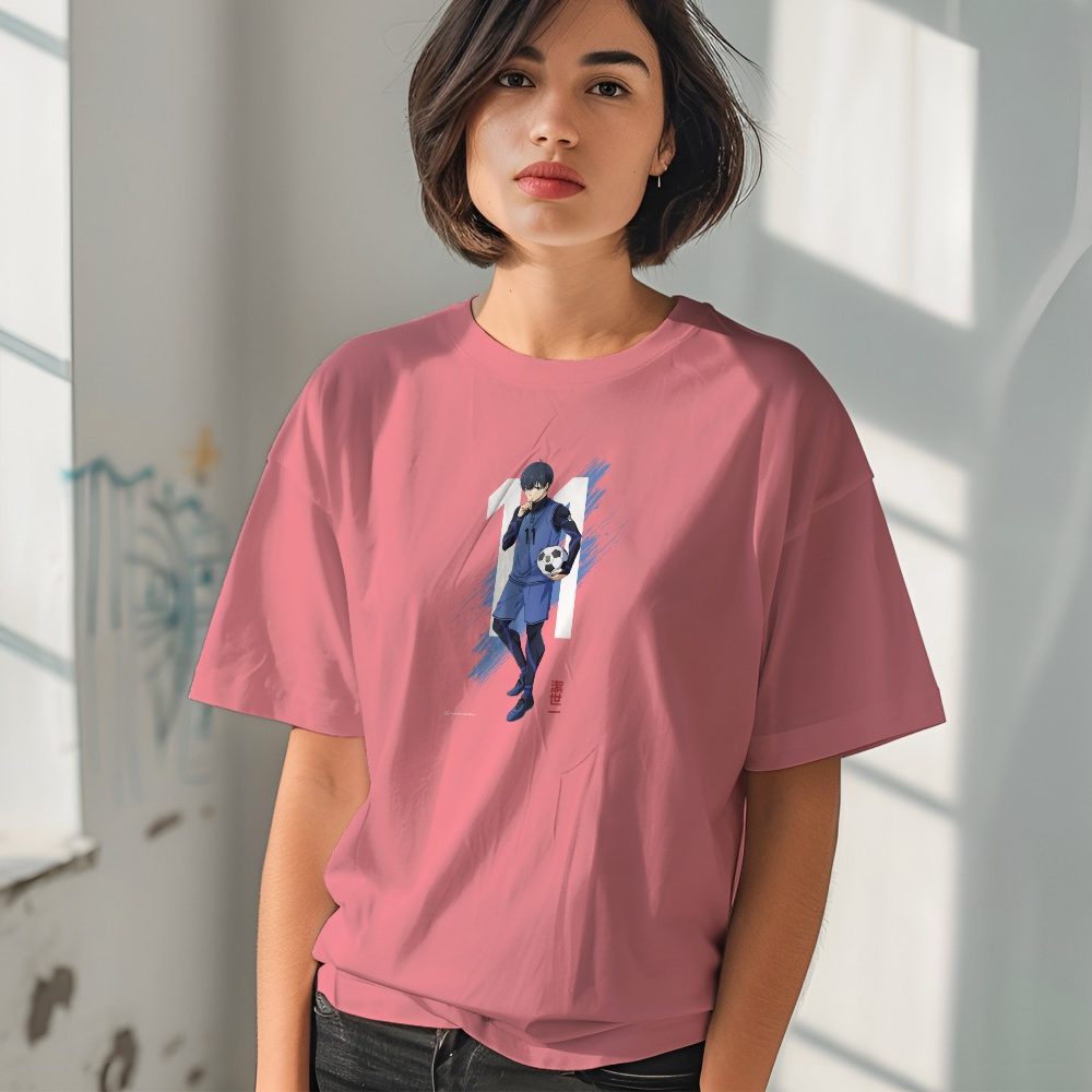T-shirt oversize coton bio Femme Bluelock avec un design de Bluelock 11 blanc