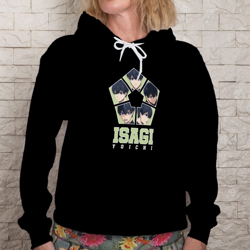 Sweat-shirt à capuche Femme Bluelock avec un design de Bluelock Isagi Yoichi blanc