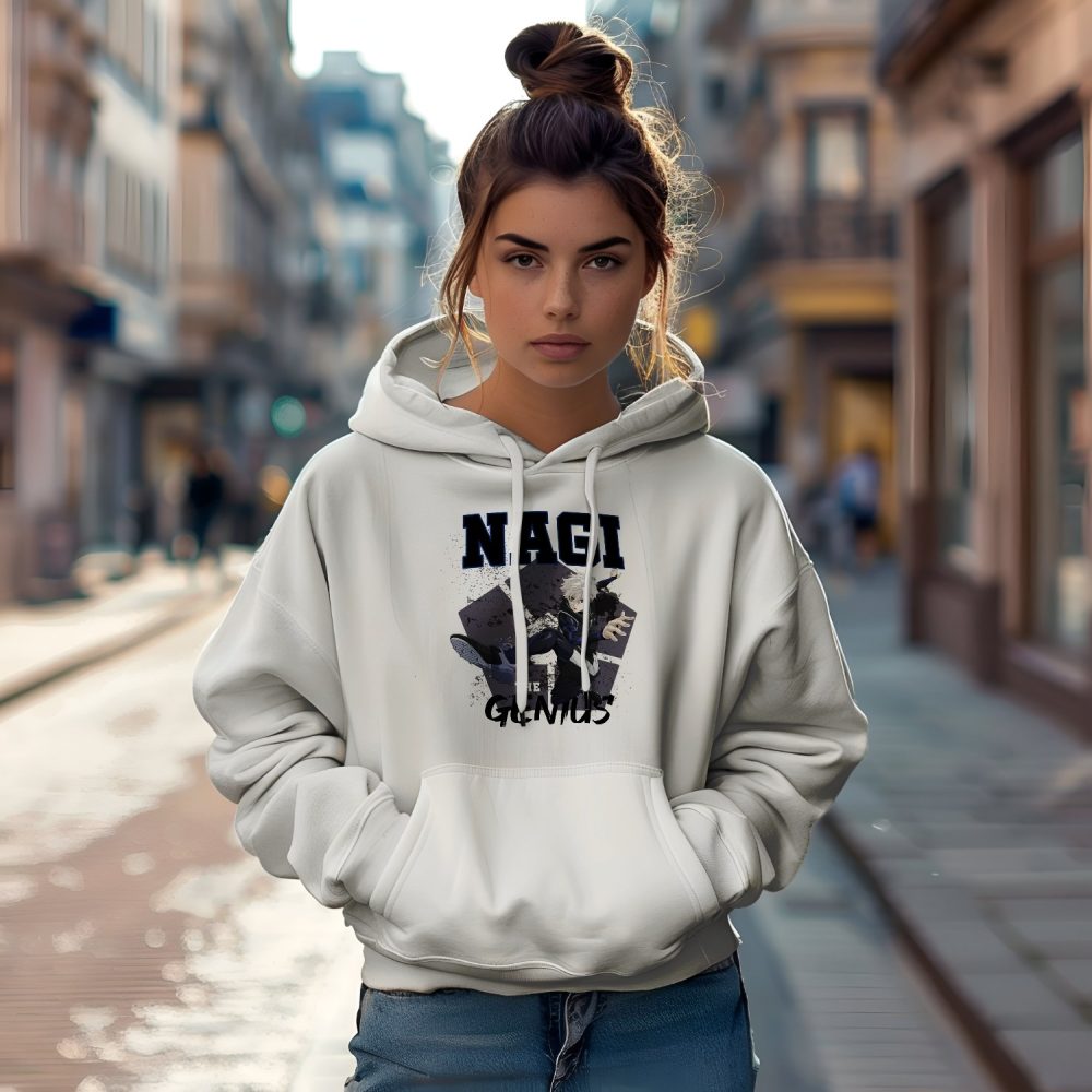Sweat-shirt à capuche Femme Bluelock avec un design de Bluelock Nagi The Genuis noir