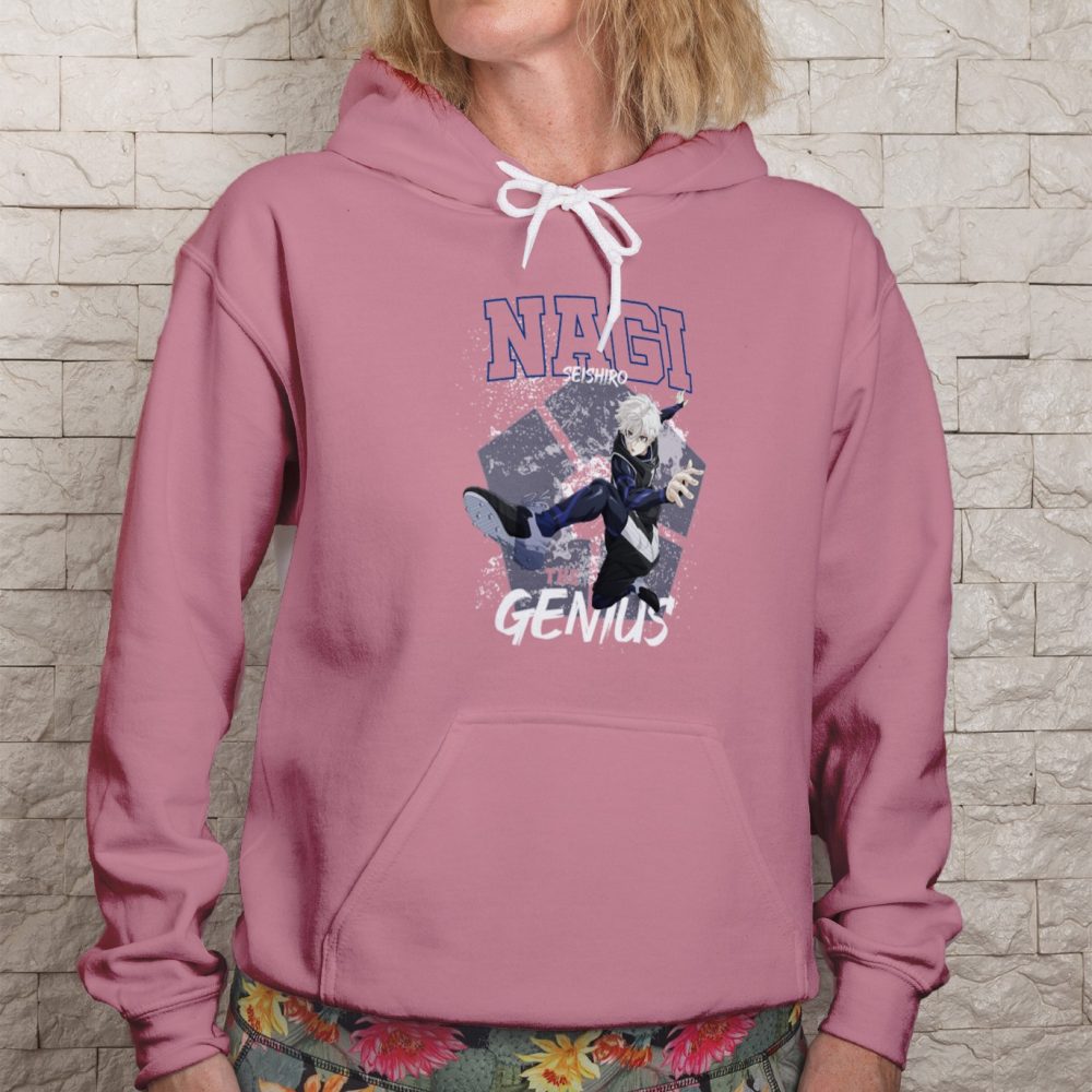 Sweat-shirt à capuche Femme Bluelock avec un design de Bluelock Nagi The Genuis blanc