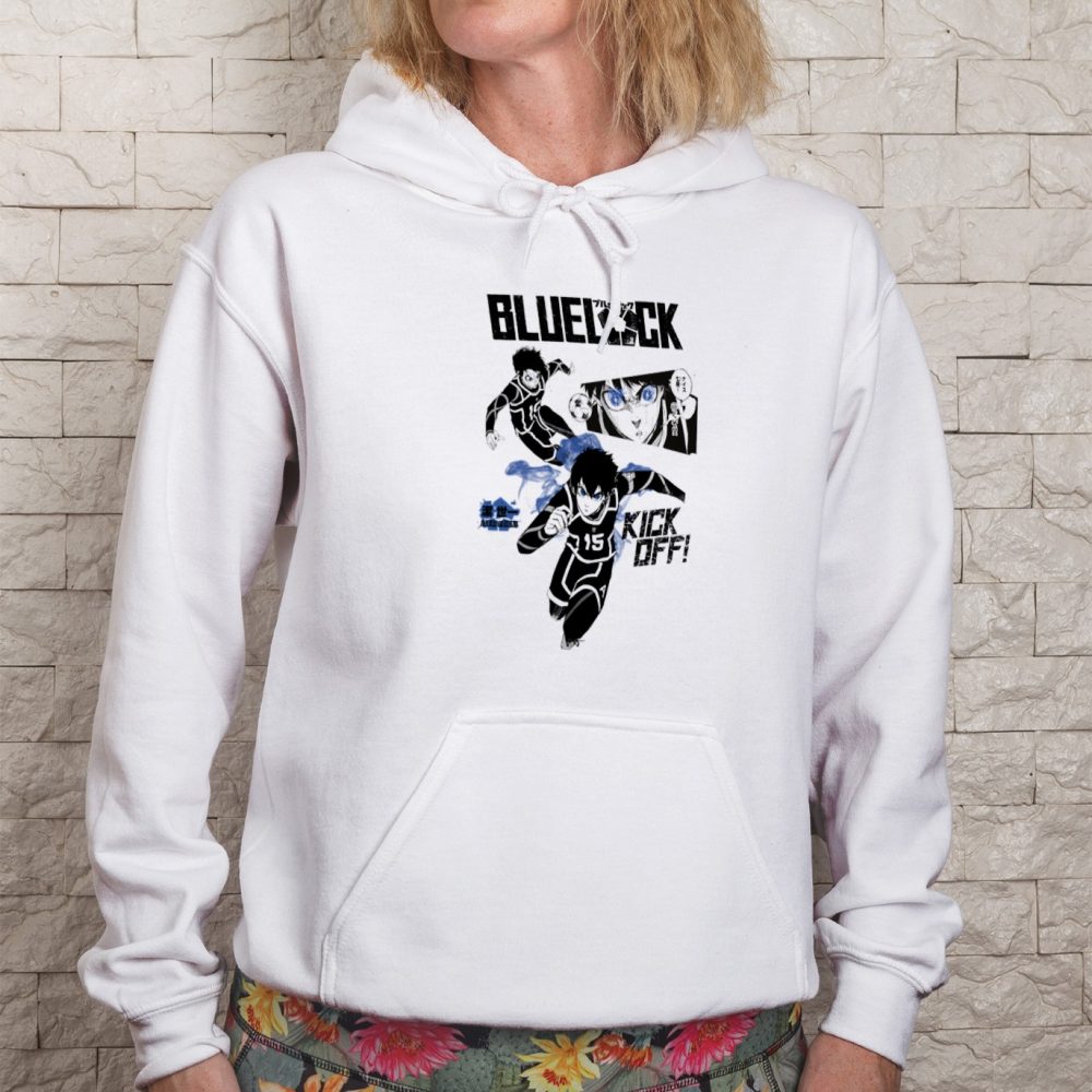 Sweat-shirt à capuche Femme Bluelock avec un design de Bluelock Kick Off noir