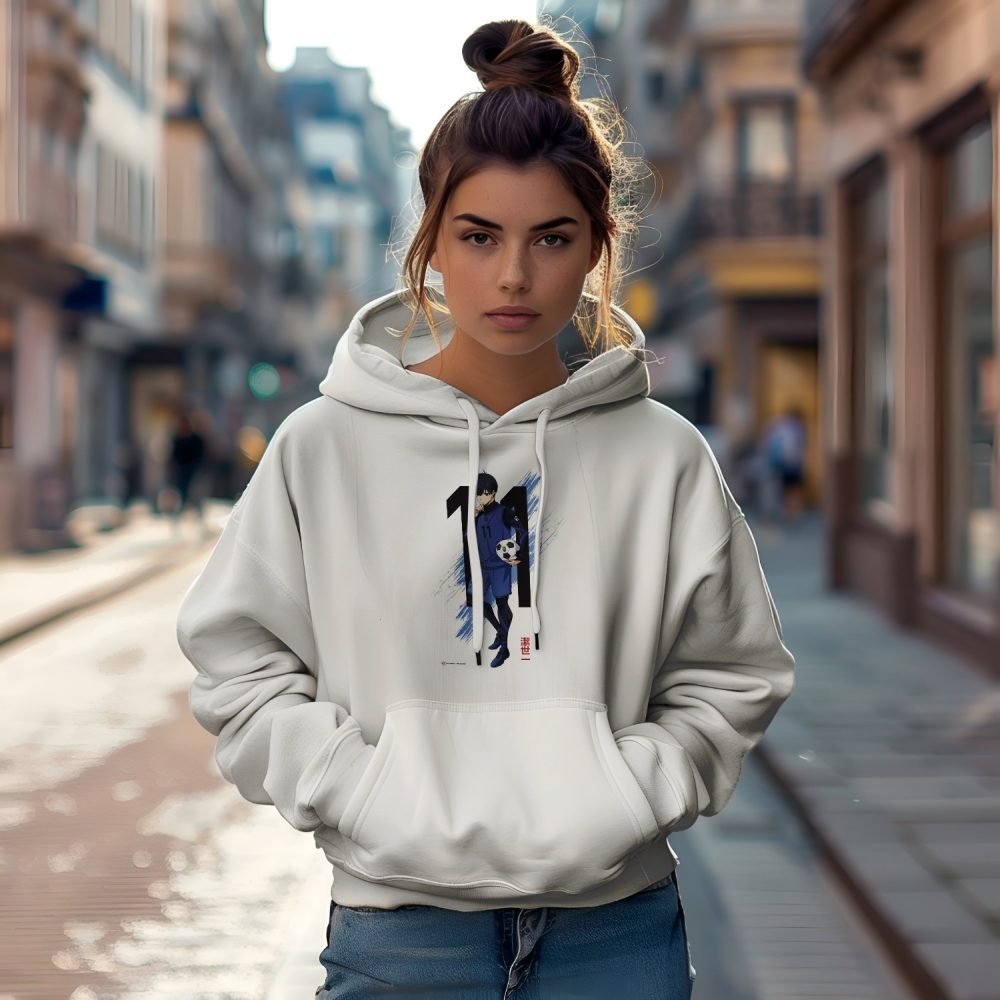 Sweat-shirt à capuche Femme Bluelock avec un design de Bluelock 11 noir