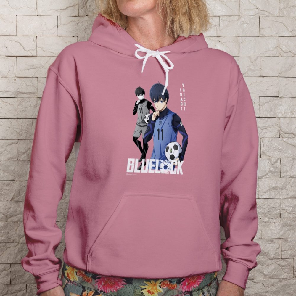 Sweat-shirt à capuche Femme Bluelock avec un design de Bluelock Isagi Yoichi 11 blanc