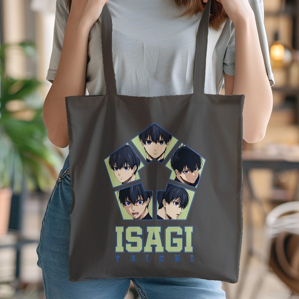 Tote bag coton bio Bluelock avec un design de Bluelock Isagi Yoichi bleu
