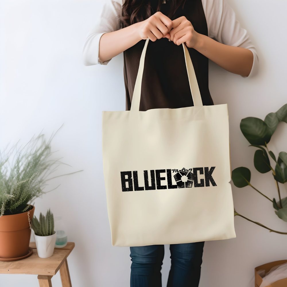 Tote bag coton bio Bluelock avec un design de Bluelock noir