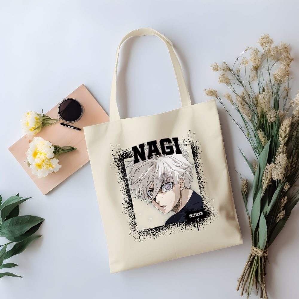 Tote bag coton bio Bluelock avec un design de Bluelock Seishiro noir