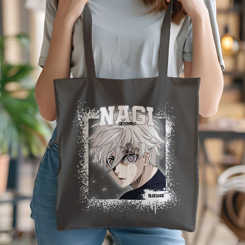 Tote bag coton bio Bluelock avec un design de Bluelock Seishiro blanc