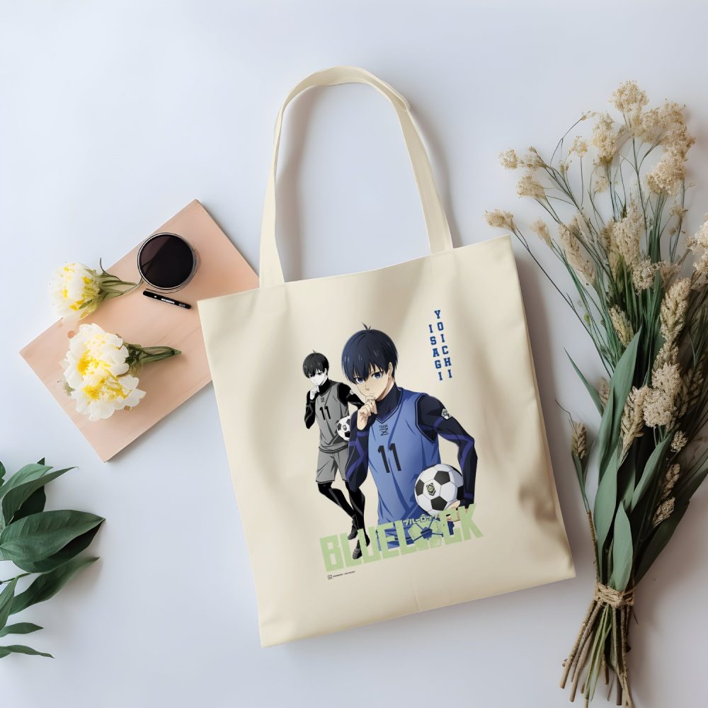 Tote bag coton bio Bluelock avec un design de Bluelock Isagi Yoichi 11 vert