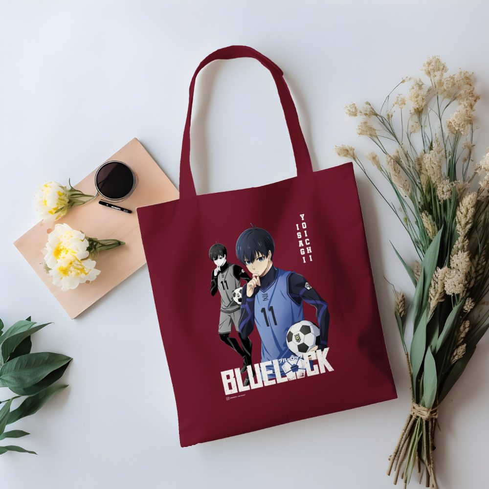 Tote bag coton bio Bluelock avec un design de Bluelock Isagi Yoichi 11 blanc