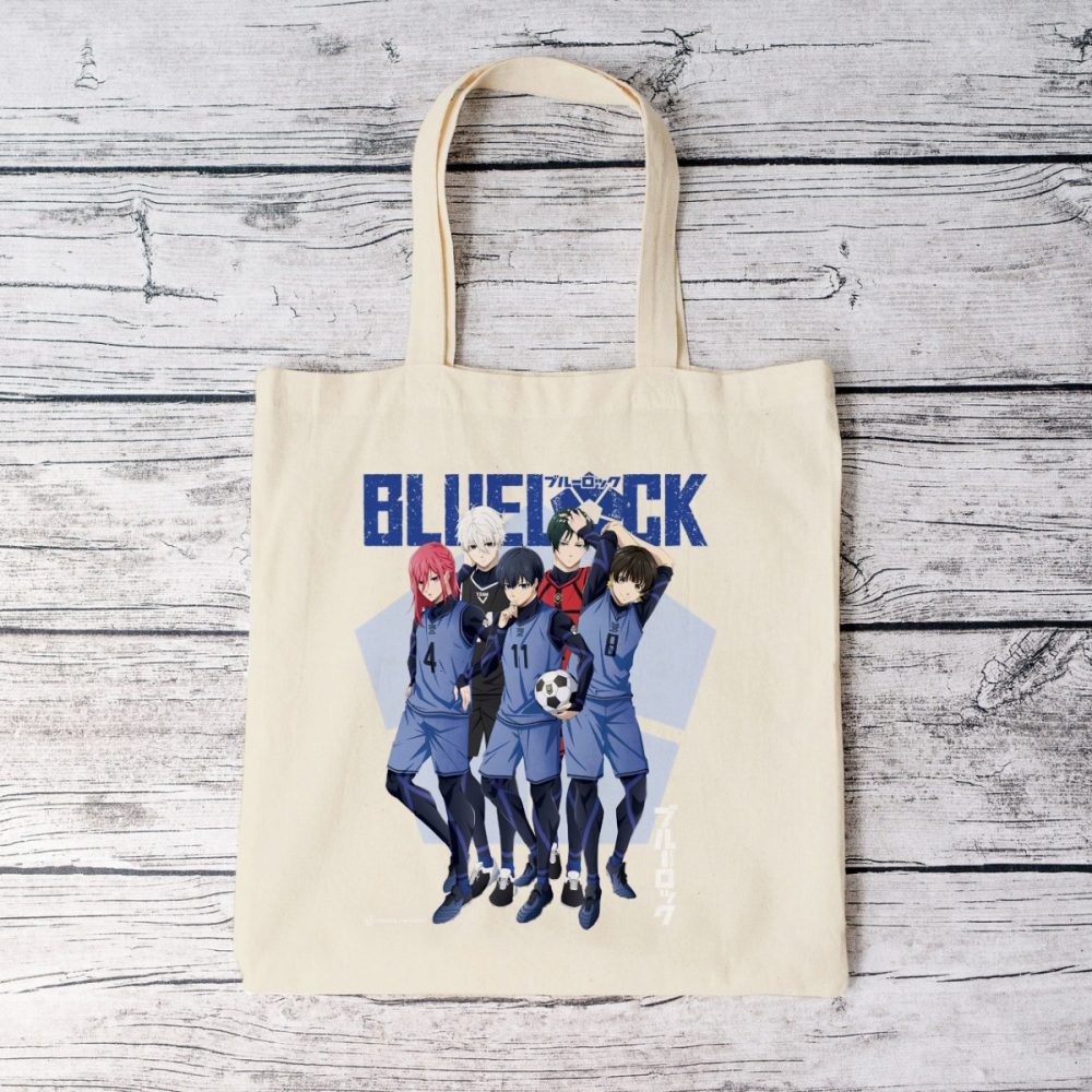 Tote bag coton bio Bluelock avec un design de Bluelock Team blanc