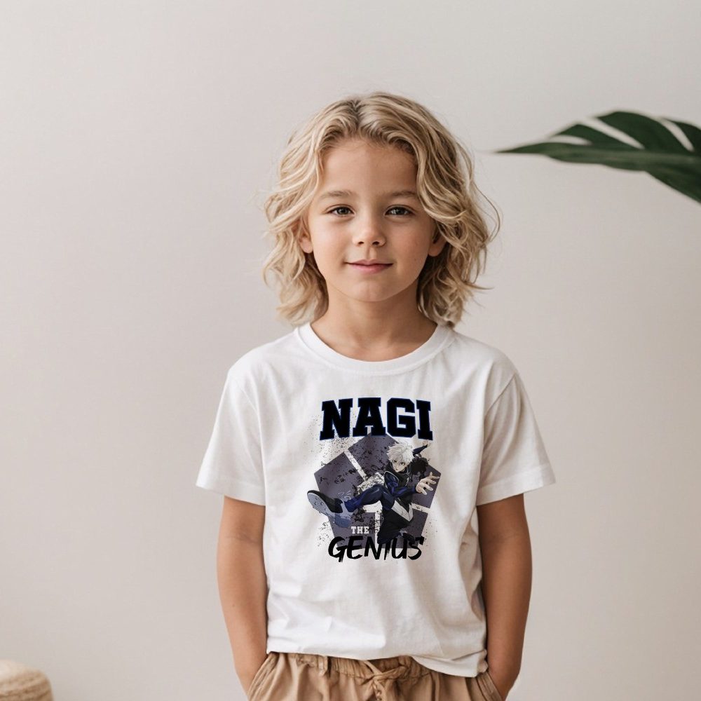 T-shirt Enfant Bluelock avec un design de Bluelock Nagi The Genuis noir