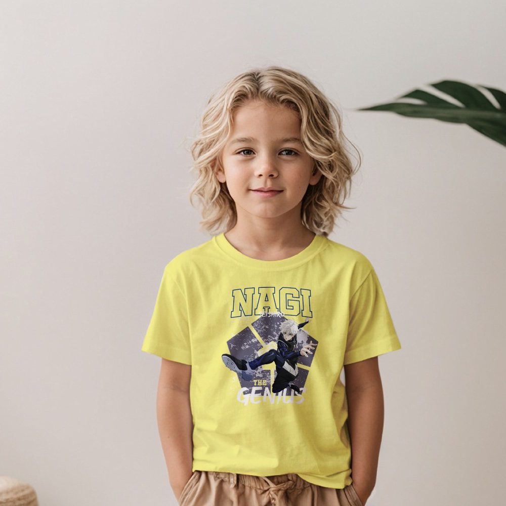 T-shirt Enfant Bluelock avec un design de Bluelock Nagi The Genuis blanc