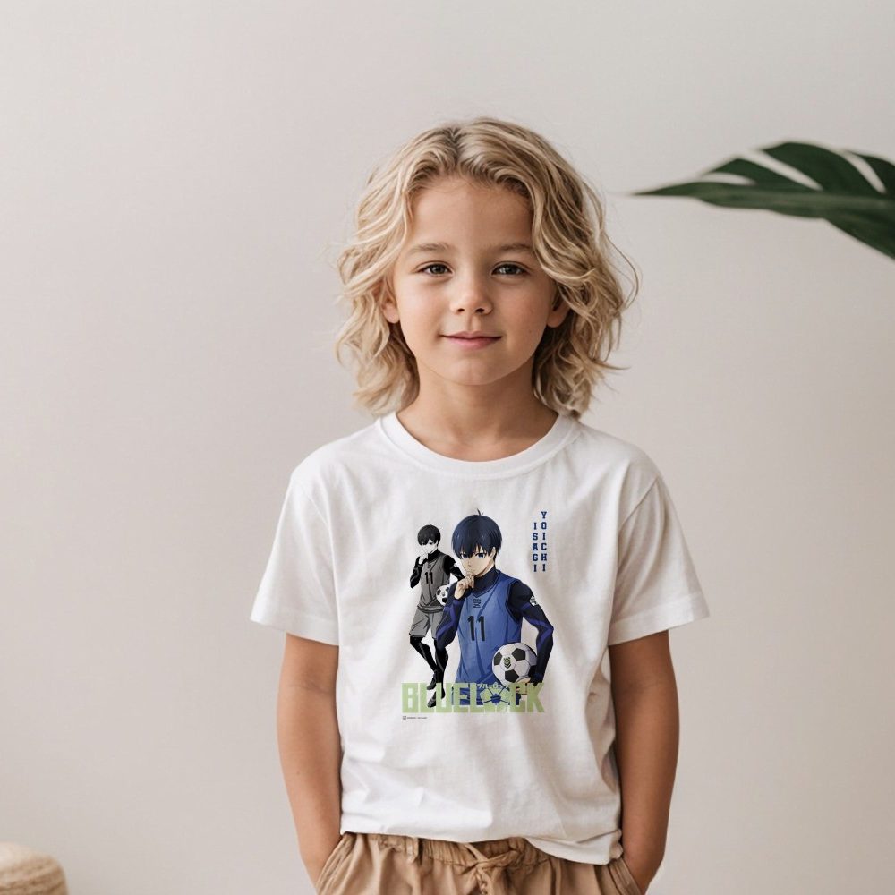 T-shirt Enfant Bluelock avec un design de Bluelock Isagi Yoichi 11 vert
