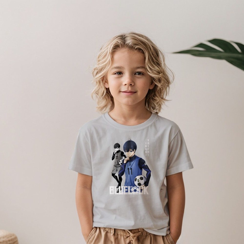 T-shirt Enfant Bluelock avec un design de Bluelock Isagi Yoichi 11 blanc