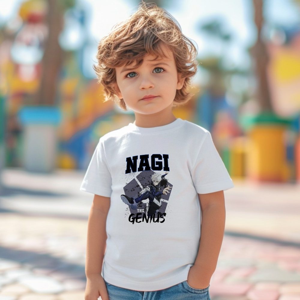 T-shirt coton bio Bébé Bluelock avec un design de Bluelock Nagi The Genuis noir