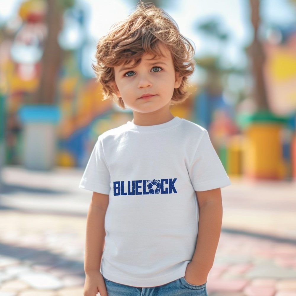 T-shirt coton bio Bébé Bluelock avec un design de Bluelock bleu
