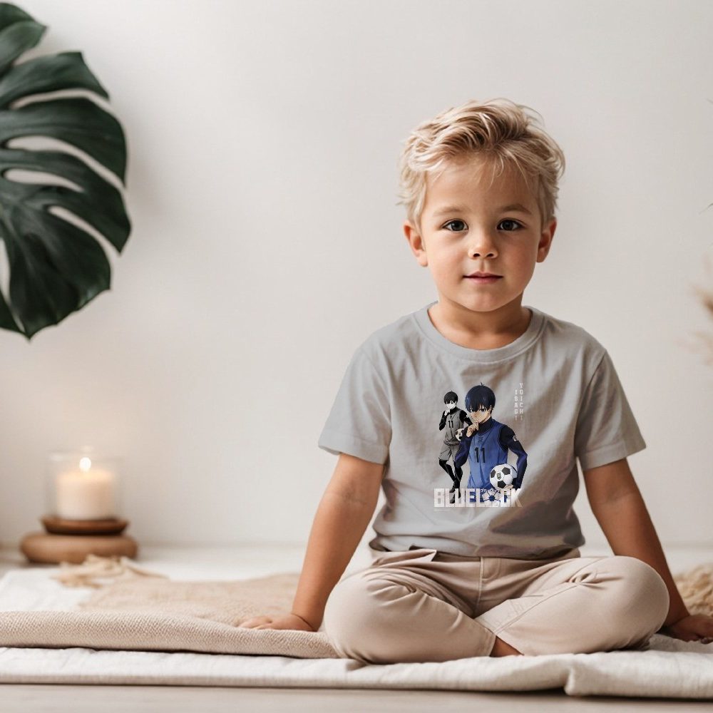 T-shirt coton bio Bébé Bluelock avec un design de Bluelock Isagi Yoichi 11 blanc