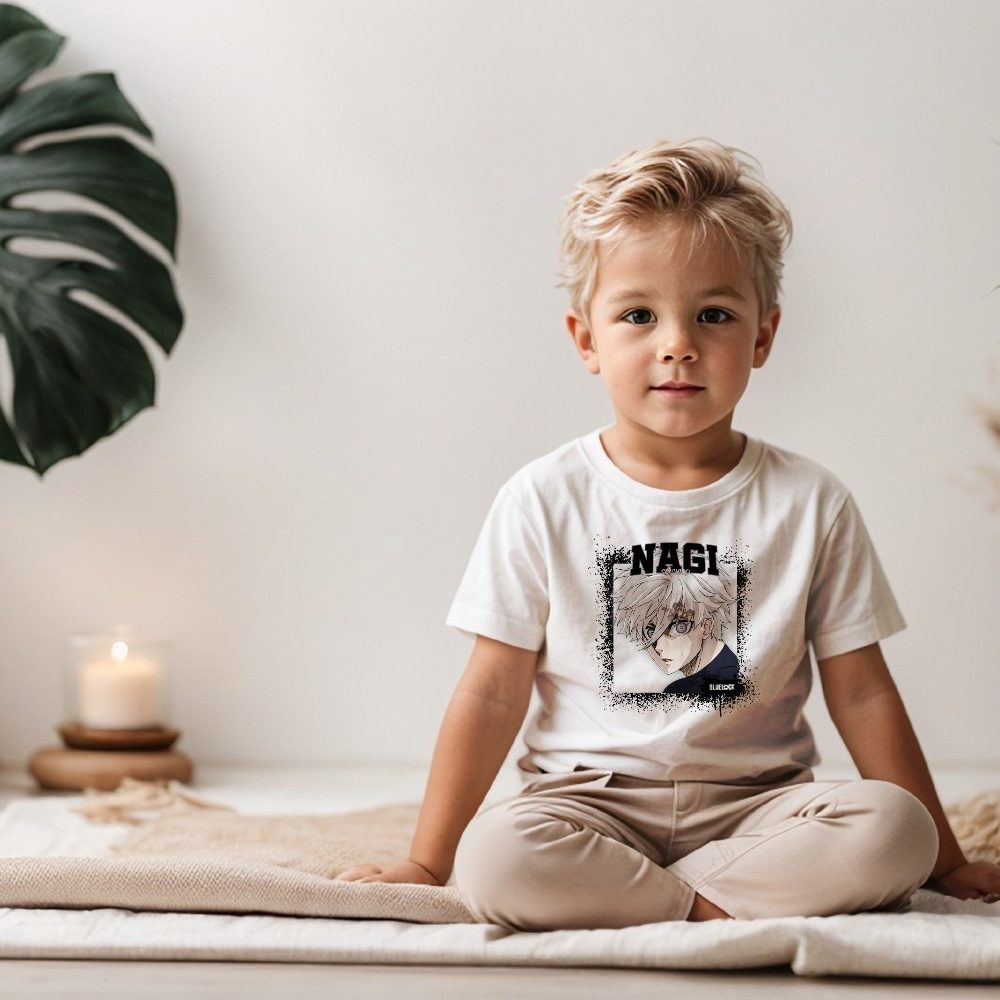 T-shirt coton bio Bébé Bluelock avec un design de Bluelock Seishiro noir