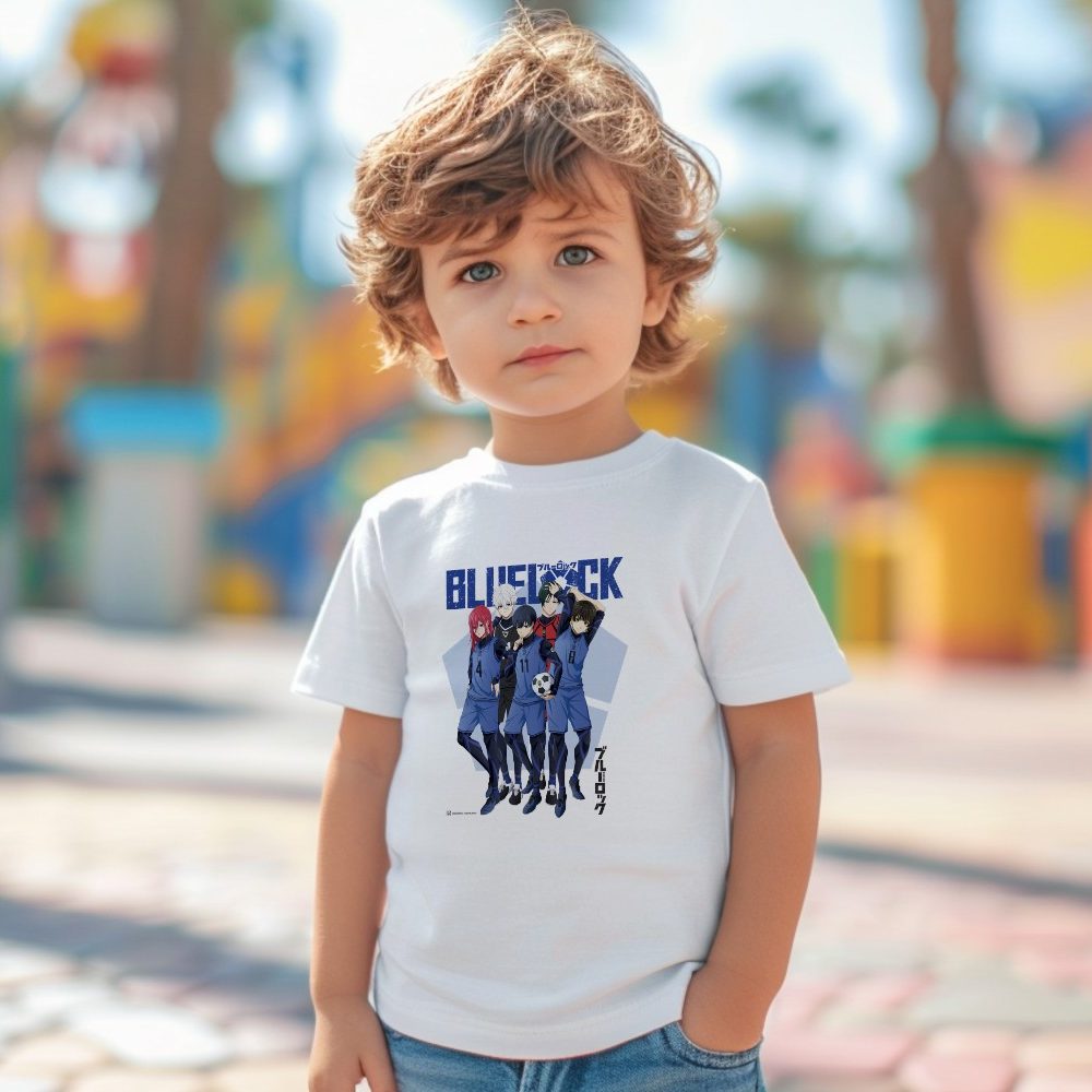 T-shirt coton bio Bébé Bluelock avec un design de Bluelock Team noir