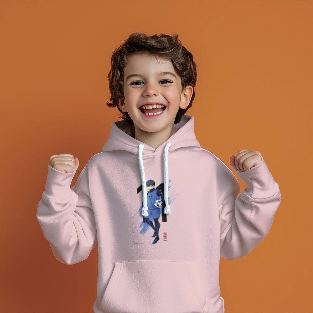 Pull à capuche Enfant Bluelock avec un design de Bluelock 11 noir