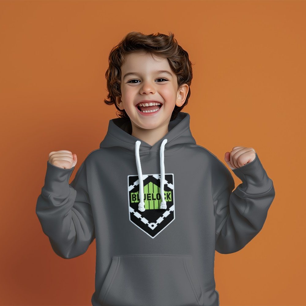 Pull à capuche Enfant Bluelock avec un design de Bluelock Team Blason