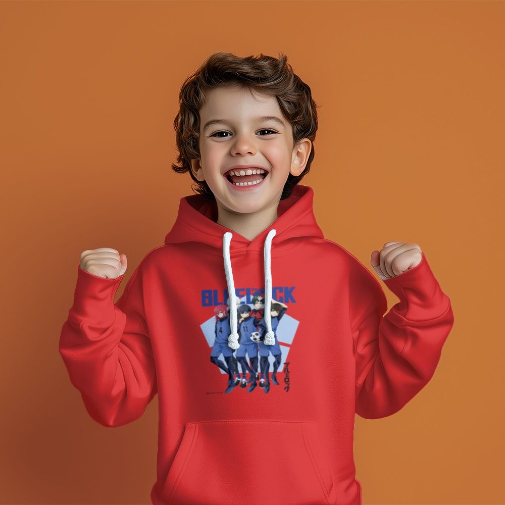 Pull à capuche Enfant Bluelock avec un design de Bluelock Team noir