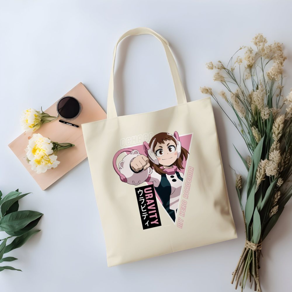 Tote bag coton bio My Hero Academia avec un design de My Hero Academia Triangle Uravity