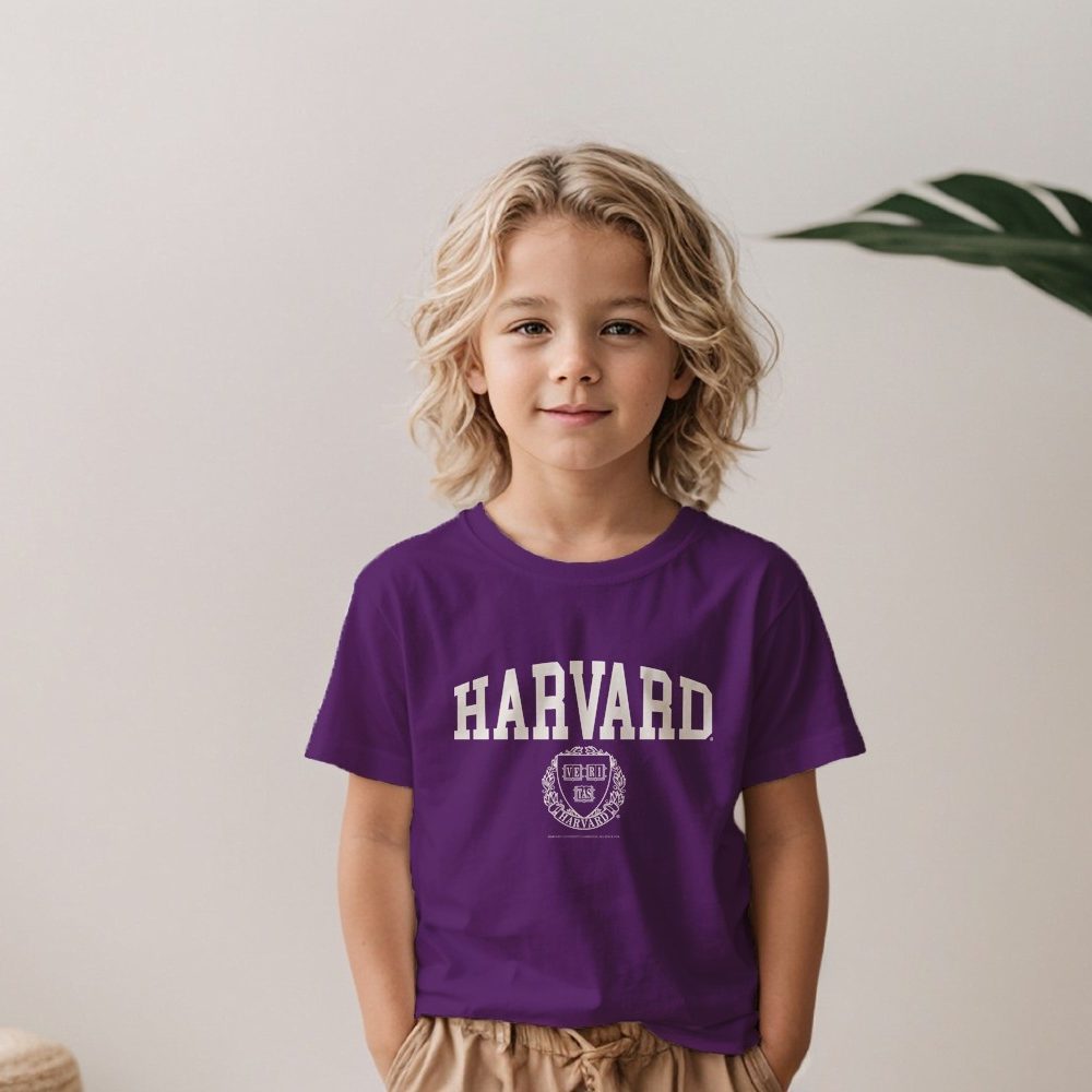 T-shirt Enfant Harvard avec un design de Harvard Écusson crème
