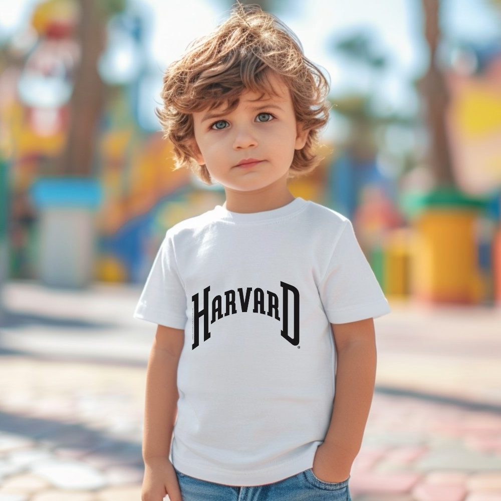 T-shirt coton bio Bébé Harvard avec un design de Harvard Arc noir