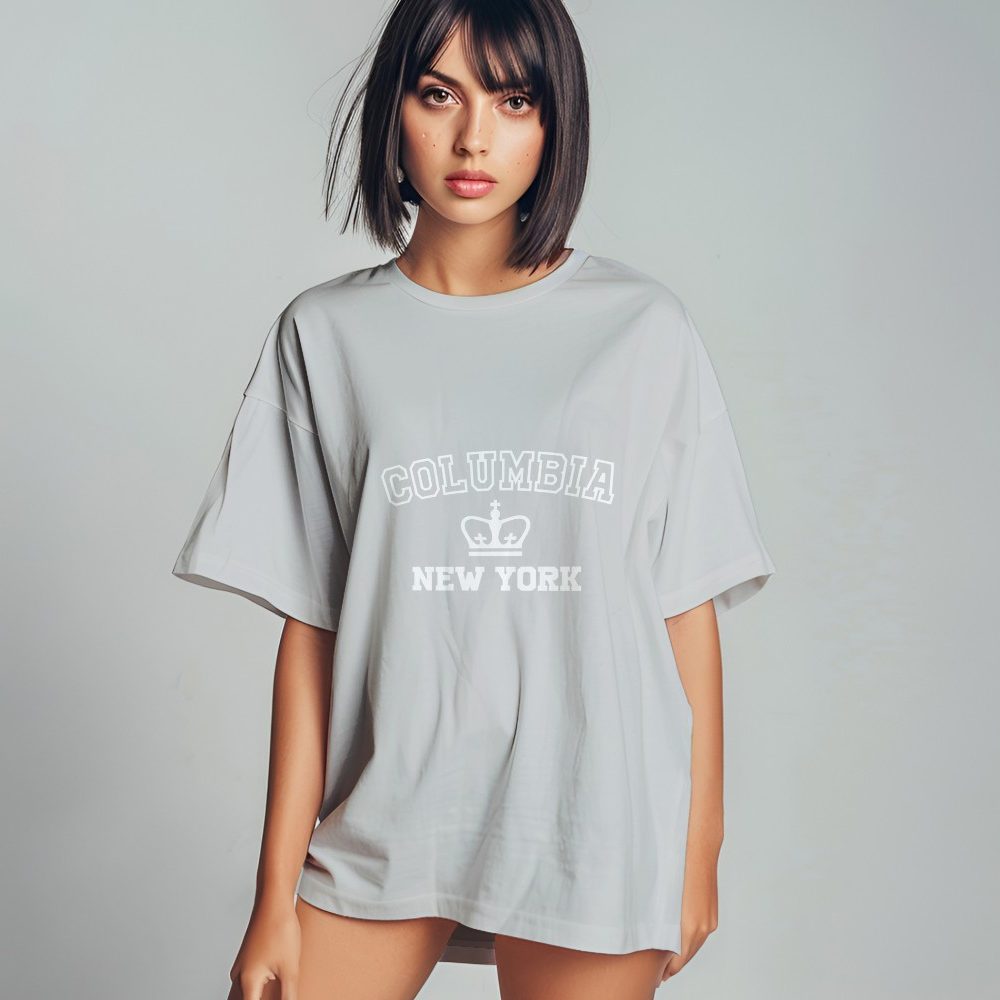 Sweat oversize coton bio Femme Columbia avec un design de Columbia New York blanc