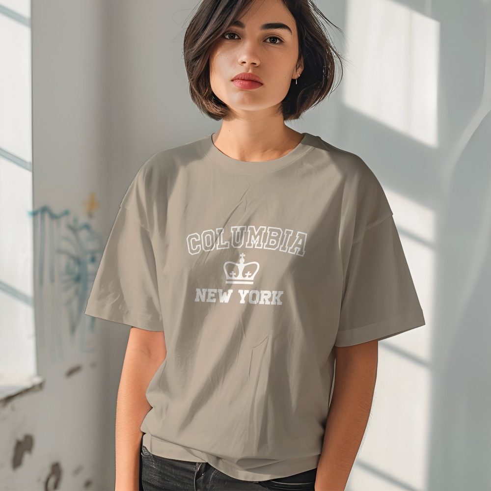 Sweat oversize coton bio Femme Columbia avec un design de Columbia New York blanc