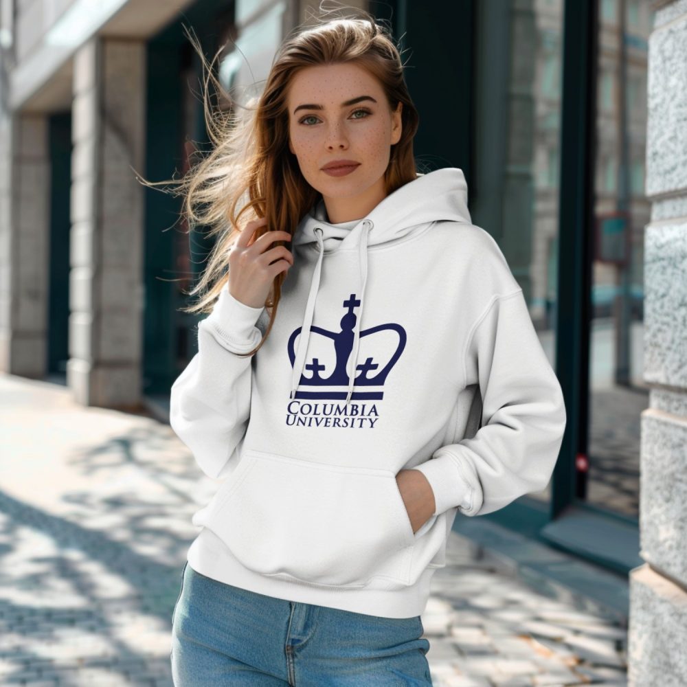 Sweat à capuche Femme Columbia avec un design de Columbia Crown bleu navy