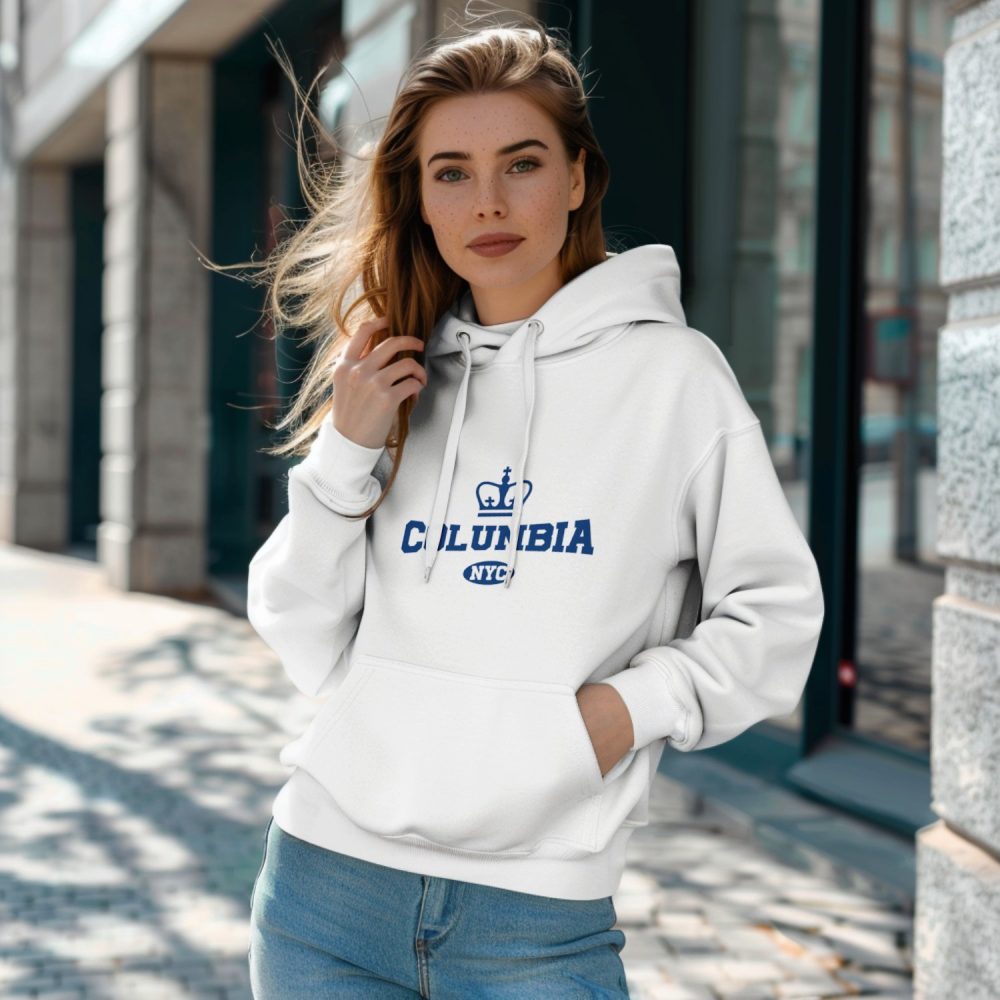 Sweat à capuche Femme Columbia avec un design de Columbia NYC bleu