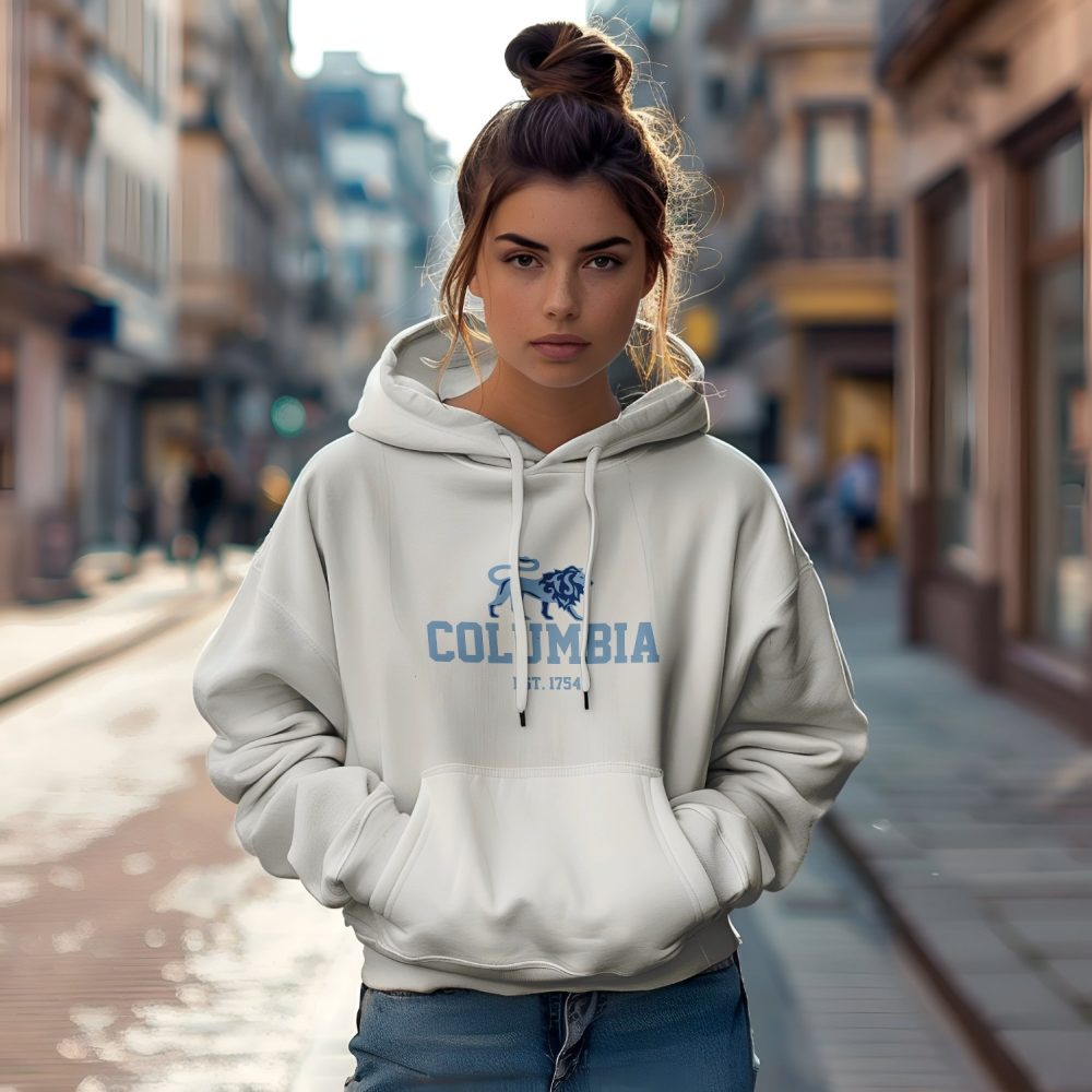 Sweat à capuche Femme Columbia avec un design de Columbia Lion bleu ciel