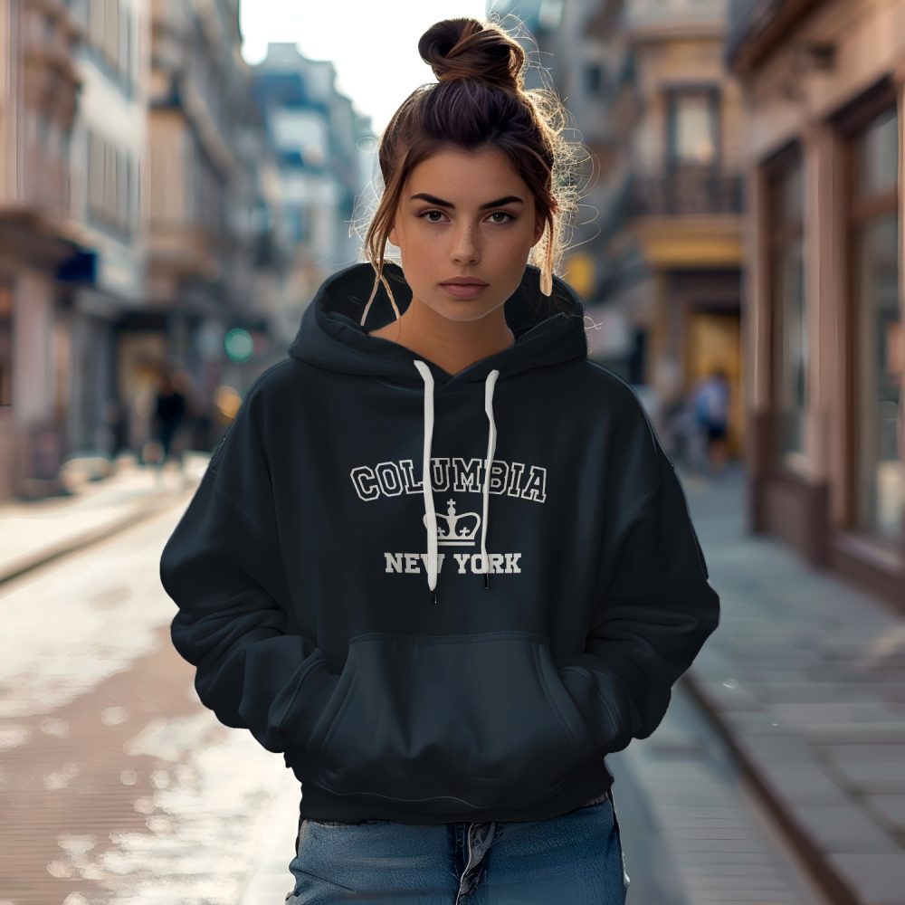 Sweat à capuche Femme Columbia avec un design de Columbia New York blanc