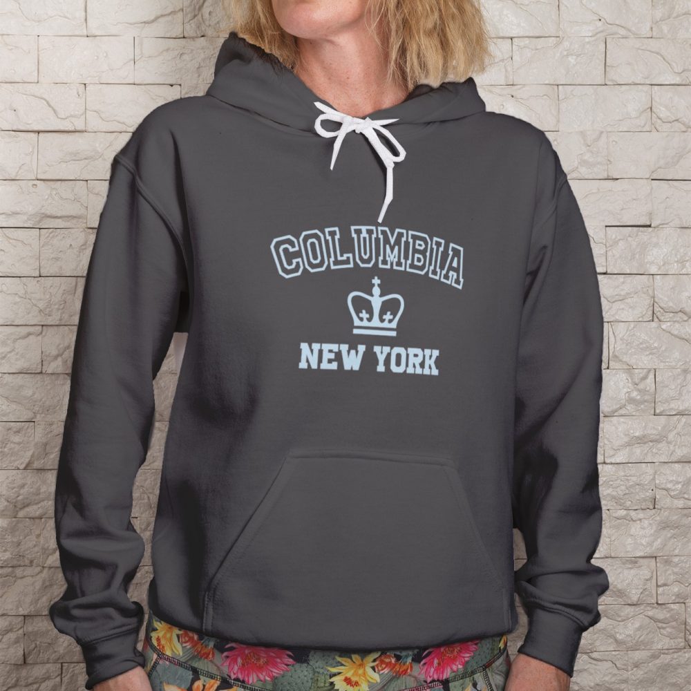 Sweat à capuche Femme Columbia avec un design de Columbia New York bleu ciel