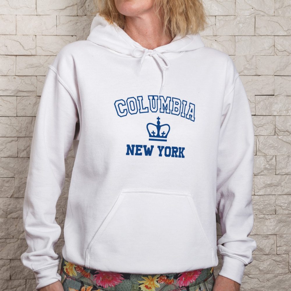 Sweat à capuche Femme Columbia avec un design de Columbia New York bleu navy