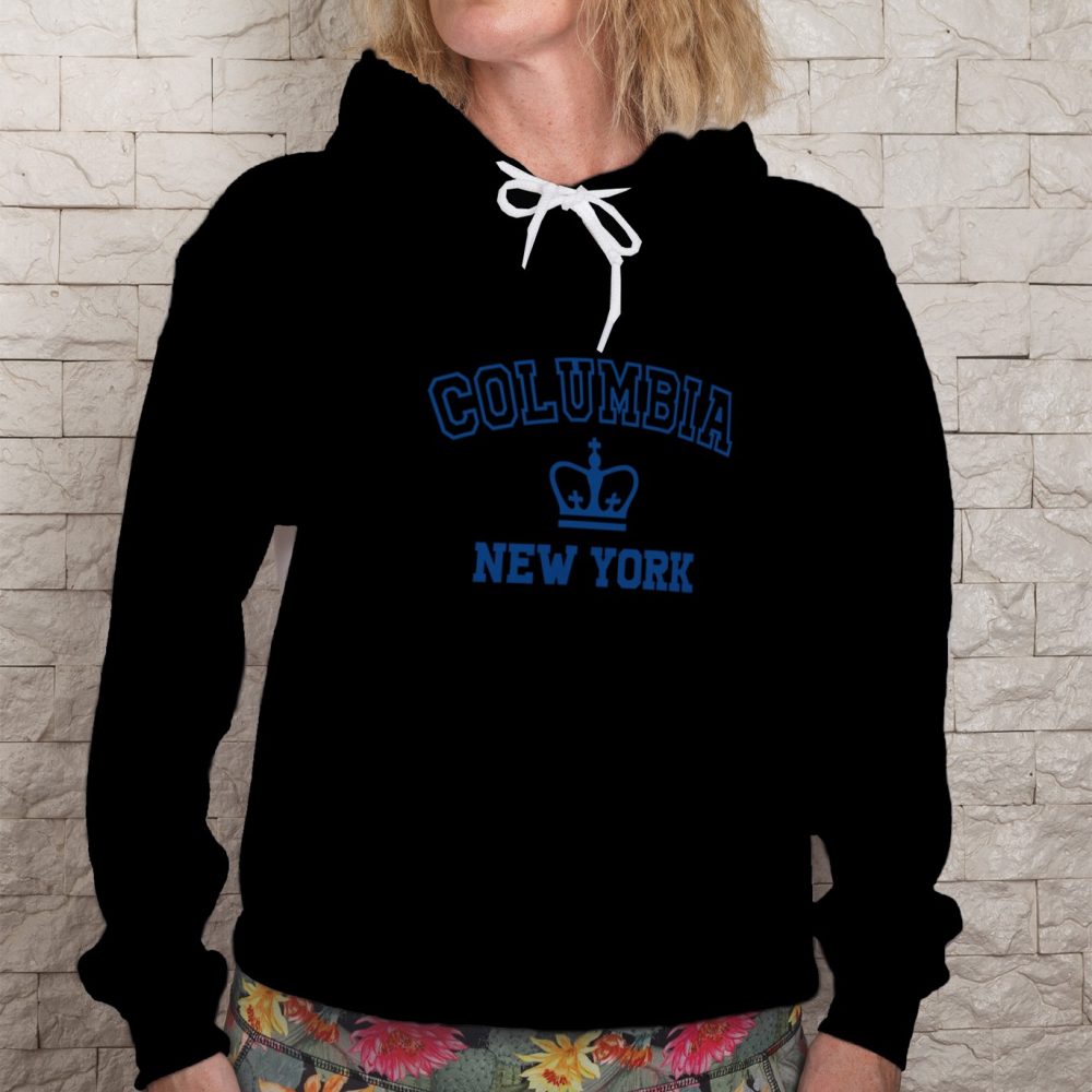Sweat à capuche Femme Columbia avec un design de Columbia New York bleu navy
