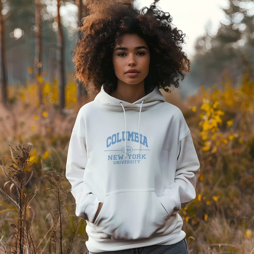 Sweat à capuche Femme Columbia avec un design de Columbia 1754 bleu ciel